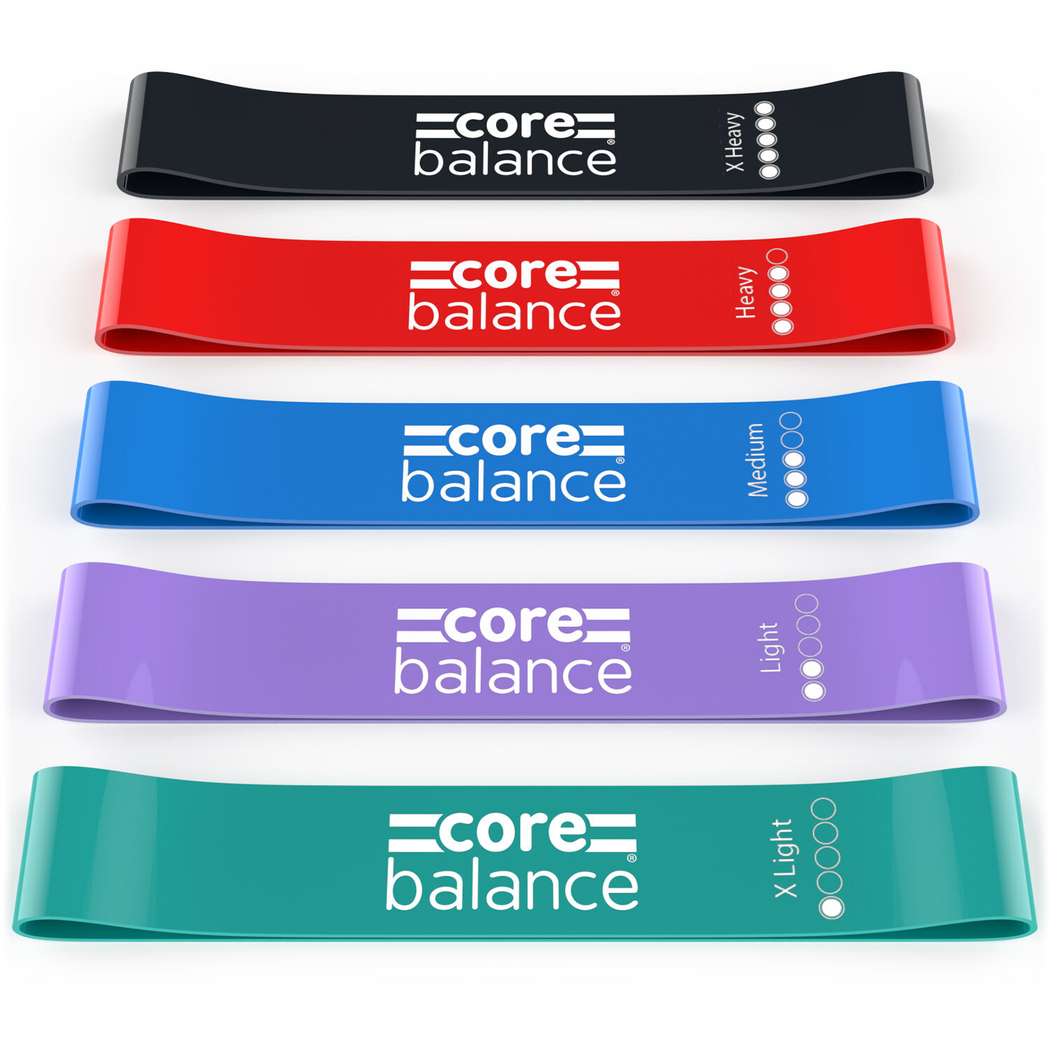 Balance Mini Resistance Bands Complete Set   Booty Glute Bands with Bag   5 Levels of Resistance