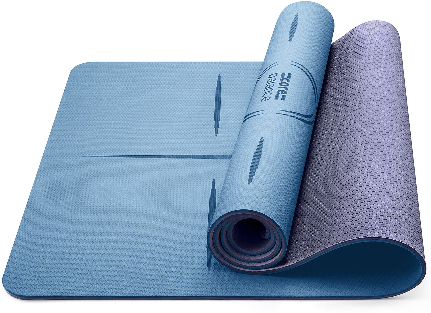 Balance Premium Yoga Mat   Alignment Lines   183cm x 65cm x 6mm   Non Slip TPE Foam   Exercise & Fitness