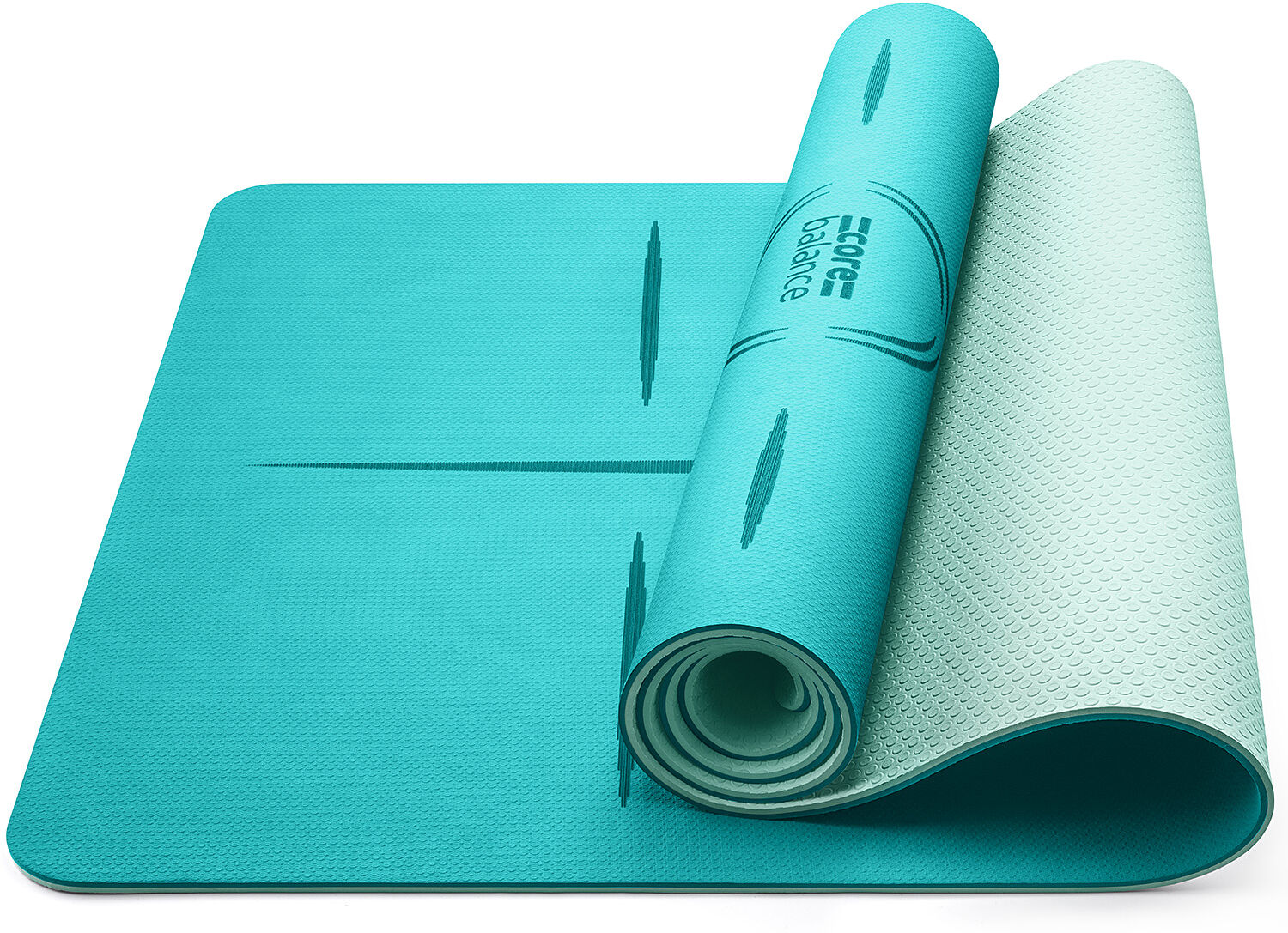 Balance Premium Yoga Mat   Alignment Lines   183cm x 65cm x 6mm   Non Slip TPE Foam   Exercise & Fitness