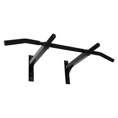 Ultimate Body Press Wall Mount Pull Up Bar Special Edition with Gusseted Risers, Black