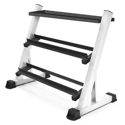 Marcy 3 Tier Free Weight/Dumbbell Storage Rack Stand for Home and Gyms (2 Pack), Silver