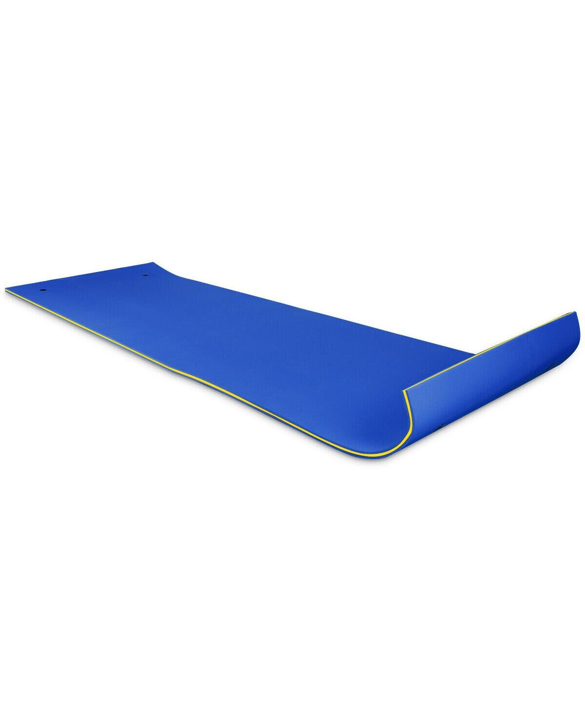 Costway 3 Layer Floating Water Pad Foam Mat Water Recreation Relaxing Tear-resistant 18' x 6' - Blue