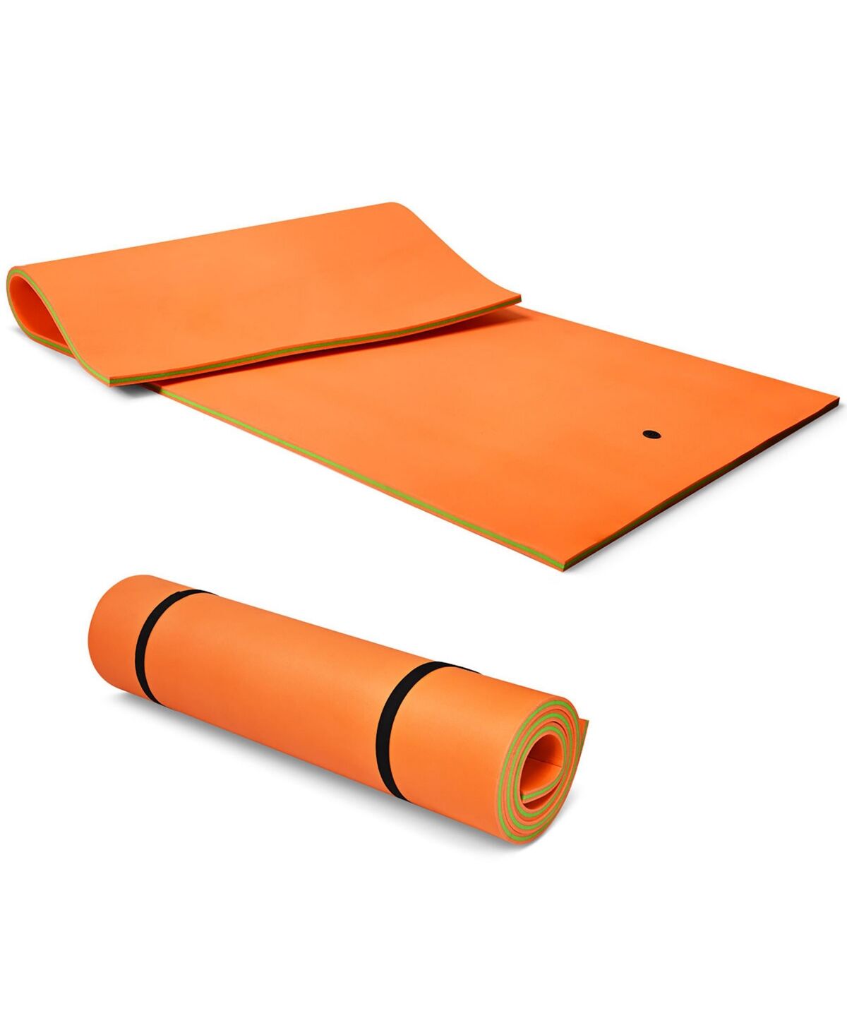 Costway 3-Layer Floating Water Pad 12' x 6' Floating Oasis Foam Mat - Orange