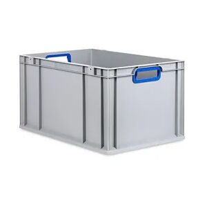 PROREGAL Eurobox NextGen Color   HxBxT 32x40x60cm   65 Liter   Griffe blau offen   Verstärkter Boden   Eurobehälter, Transportbox, Transportbehälter