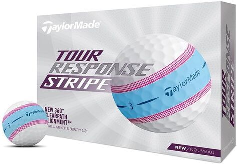 TaylorMade Tour Response Stripe Golfbälle, blau/rosa