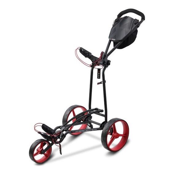 Big Max Autofold FF Golf Trolley, schwarz/rot