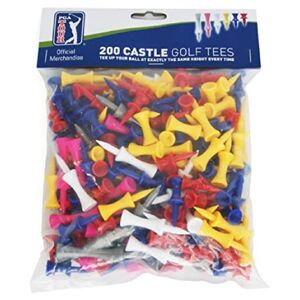 PGA TOUR 200 Castle Golf Tee Red/Yellow/Blue/Pink/Gray