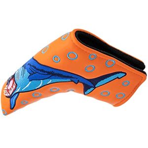 SM SunniMix Imperméable à l'eau Durable Golf Club Couvre-Chef Requin Motif Lame Putter Protection Transport tête Couverture Golfeur Cadeau équipement, Orange - Publicité