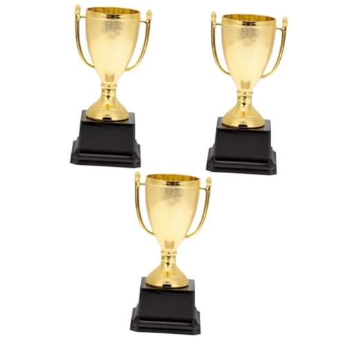 Yardwe 3 Stuks Spel Trofee Plastic Bekers Voor Trofeeën Evenementen Trofeeën Voetbal Medaille Trofeeën En Medailles Gouden Beker Trofee Gymnastiek Trofee Golf Trofee Kind Weinig Mini