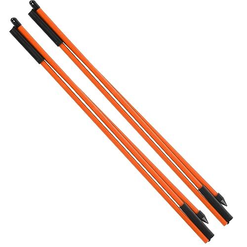 Sunisfa 3-voudige Golfindicator Stick-richtingindicator Hulptrainer, Golfoefenhulp Uitlijningsstick Golfuitrustingaccessoires (Oranje)