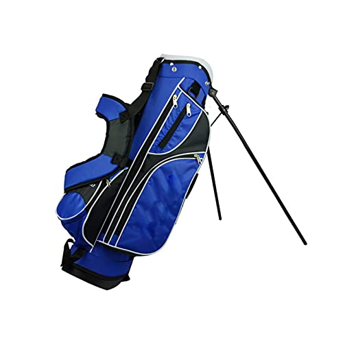 ZURBAQD Golfstandaardtas Golftas met 4-weg golfclubtassen voor maximaal 7-9 clubs, draagbare golftas, zondaggolftas (blauw) Warm as ever