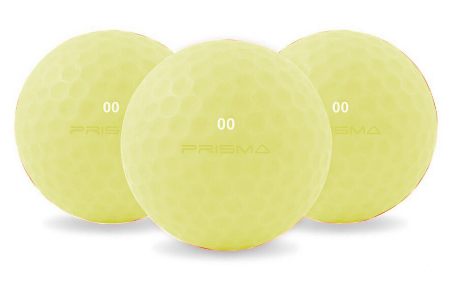 Masters Golf golfballen Prisma Flouro synthetisch geel 12 stuks - Geel