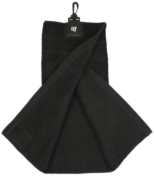 Masters Golf handdoek Tri Fold 17.1 x 34.3 cm katoen zwart - Zwart