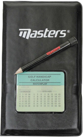 Masters Golf scorekaarthouder 15.8 x 27.6 cm zwart 3 delig - Zwart