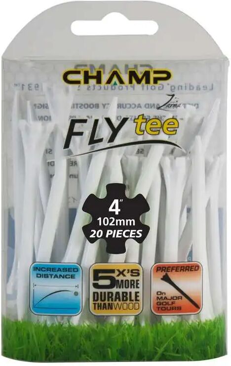 Champ Spikes Champ Zarma Flytee Golf Tees 4 (102 Mm) White-20 Pack