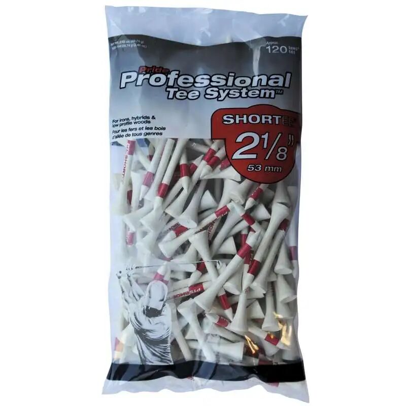Pride Professional Tee System Golf Tees 2 1/8 (54 Mm) White-120 Pack