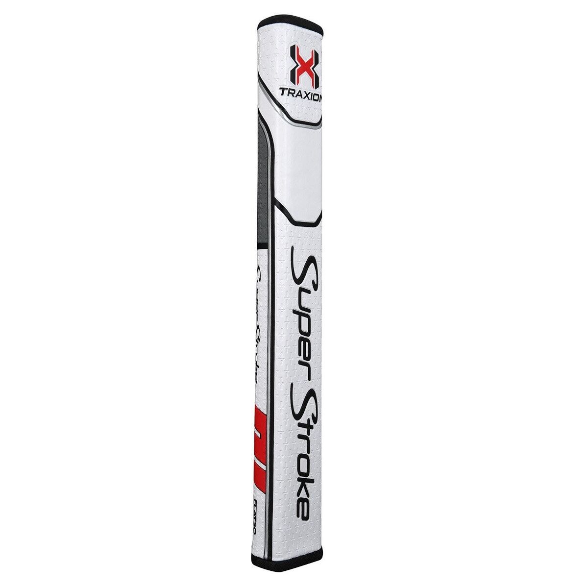 Superstroke Traxion Flatso 3.0 Putter - Non-Tapered 0.580" White/grey/red - Jumbo Golf Grips