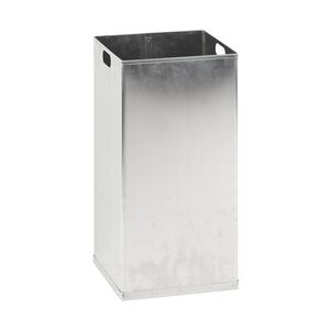 PROREGAL Feuerfester Aluminium Inneneinsatz für eckigen Abfallbehälter Haiti mit Swingdeckel   55 LIter, HxBxT 50x26x26cm   Aluminium / Silber