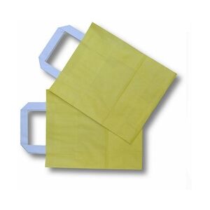 1-PACK 250x Papiertragetaschen aus Kraftpapier 220+100x280mm gelb