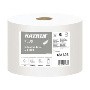 Katrin Putztuchrolle Plus L2 481603 2lagig weiß 1.500 Blatt 2 St./Pack.