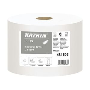 Katrin Putztuchrolle Plus L2 481603 2lagig weiß 1.500 Blatt 2 St./Pack.