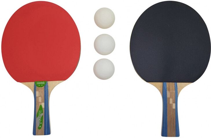 Tunturi Matchtischtennis Set 2 Sterne schwarz/rot 5 teilig