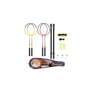 NILS eXtreme NILS NRZ264 ALUMINIUM badminton sæt 4 rackete, 3 fjer dartpile, 600x60cm net, kuffert