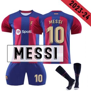 2023-2024 Barcelona Home Børnefodboldtrøje nr. 10 Messi V - 6-7years