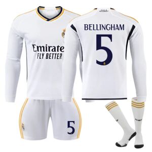 Vinter 2023-2024 Real Madrid hjemmefodboldtrøje til voksne og børn nr. 5 Bellingham 26