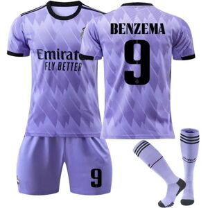 Ny sæson 2022-2023 Real Madrid Fodboldtrøje Fodbolduniformer BENZEMA No. 9 BENZEMA Kids 28(150-160cm) zdq