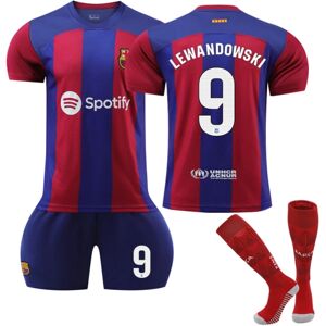 2023-2024 Barcelona hjemme fodboldtrøje for børn nr. 9 Lewandowski 22