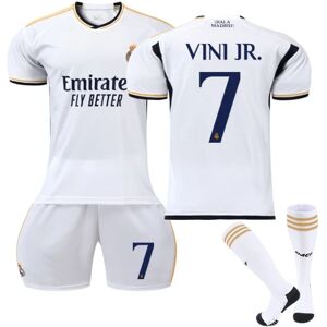 2023-2024 Real Madrid hjemmefodboldtrøje til børn Vinicius nr. 7 VINI JR Fodboldtrøjer til voksne børn Goodies Sæson 28 Opdatering