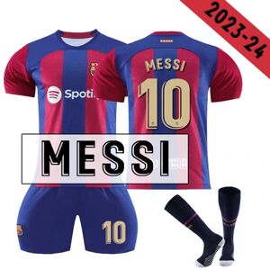2023-2024 Barcelona Home Børnefodboldtrøje K nr 10 Messi 8-9years