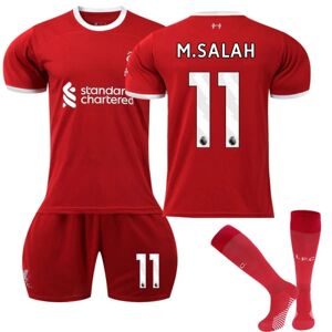 QQQUN 2023-2024 Liverpool Home Børnefodboldtrøjesæt nr 11 Salah adult XS