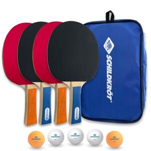 Donic-Schildkröt Schildkröt Tischtennis-Set Hobby, für 4 Spieler (4 Schläger, 5 Bälle, in Tragetasche, gute Freizeitqualität), 788603