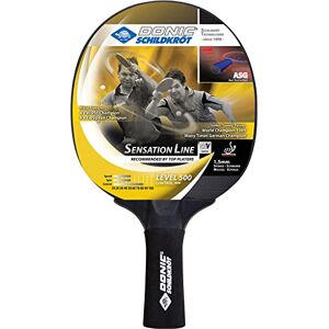 Donic-Schildkröt Tischtennisschläger Sensation Line 500, ASG-Griff, 1,5 mm Schwamm, Elite ITTF Belag, 714402, Schwarz