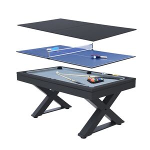 Concept Usine Mesa multi-juegos de madera negra ping-pong y billar