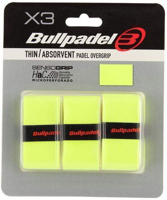 Blister Bullpadel 3 Overgrips GB1705 Senso Perforado Amarillo Azufre Fluor