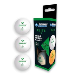Donic-Schildkröt Balles de Tennis de Table Elite 1-Étoile, Qualité Poly 40+, 3 Pièces dans une Boîte, Blanc, - Publicité