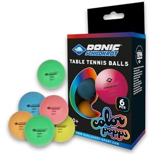 Donic-Schildkröt Balles de Tennis de Table Color Popps, Qualité Poly 40+, 6 Balles, Couleurs Variées, - Publicité