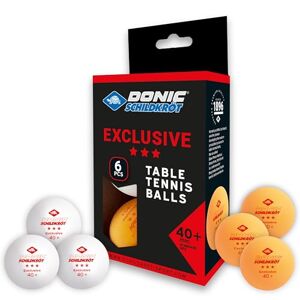 Schildkröt Donic Balles de Tennis de Table Exclusive 3-Étoiles, Qualité Poly 40+ - Publicité