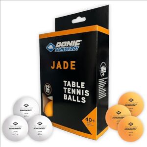 Schildkröt Donic-Schildkröt balle de tennis table adulte unisexe jade, qualité poly 40+, 12 PCS. dans un sachet, 6 x Blanc / 6X Orange, M. Publicité