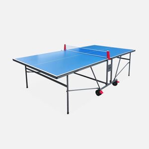 sweeek Table de ping pong INDOOR bleue - table pliable avec 2 raquettes et 3 balles. pour utilisation interieure. sport tennis de table - Bleu