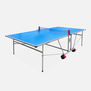 sweeek Table de ping pong OUTDOOR bleue - table pliable avec 2 raquettes et 3 balles. pour utilisation exterieure. sport tennis de table - Bleu