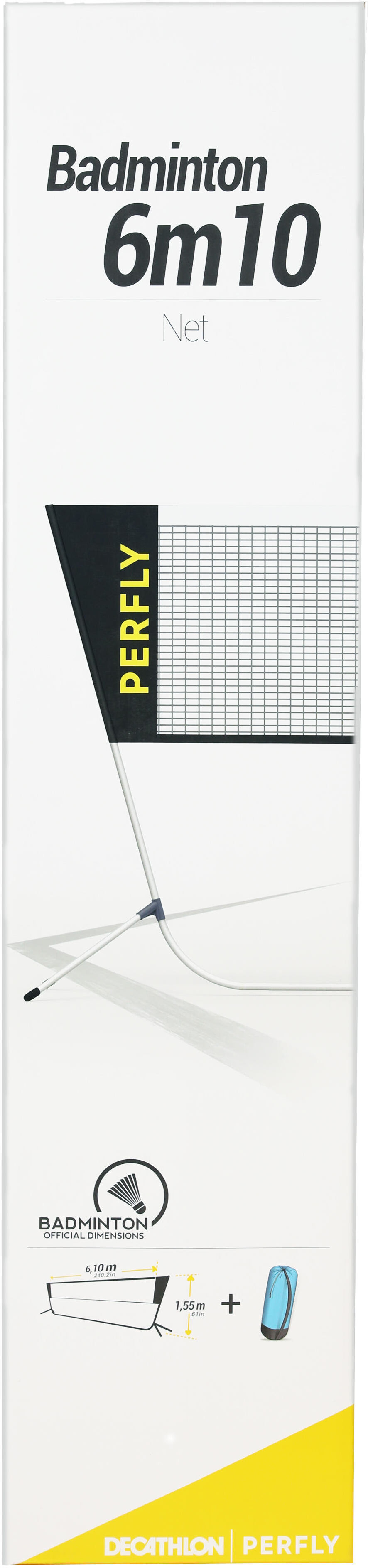 PERFLY Filet De Badminton Avec Poteaux Dimension Officielle 6,10 m - PERFLY - SANS TAILLE