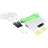 HUDORA Badmintonset met net 4 badmintonshakers + 2 kurkbadmintonballen 76413