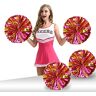 GEFIRE Pompons Cheerleading 2 Stuks Cheerleader Pompons Sportkader Cheerleader Pompons Metallic Cheerleader Pompons (Rose Red Goldenes) Cheerleading Pompons Danspons Sportspel Teamgeest