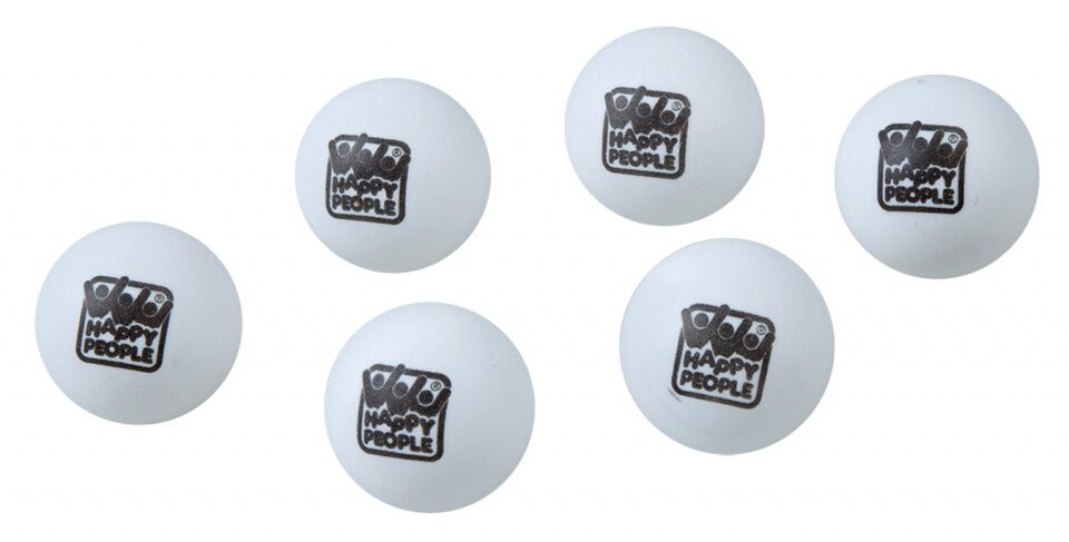 Happy People tafeltennisballen 40 mm wit 6 stuks - Wit