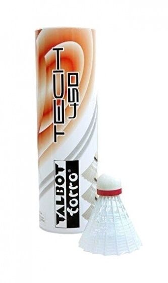 Talbot Torro badminton shuttles Tech 450 wit/rood 6 stuks - Wit