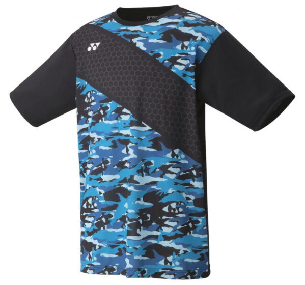Yonex tennisshirt Tourn heren polyester zwart/blauw - Zwart,Blauw